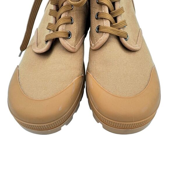 Celine Patapan Triomphe Tan Canvas Lace Up Short Boots Size 40 - Picture 5 of 14